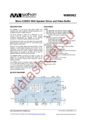 WM8982GEFL/V datasheet  